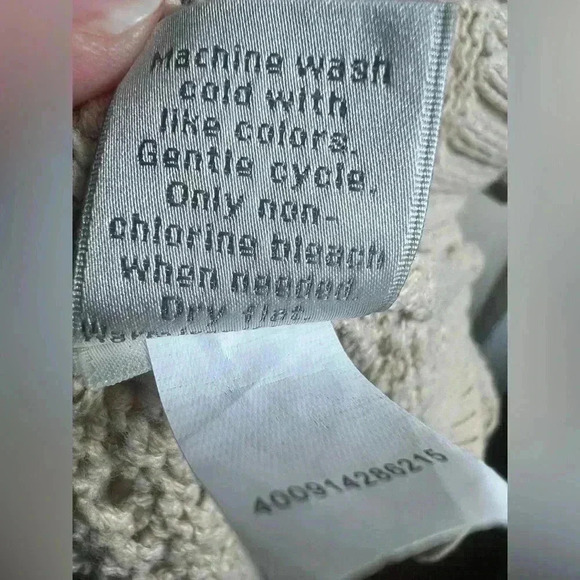 Lauren Conrad Cardigan Sweater Size Medium Open Front Tan waist Tie Knit - Picture 13 of 14